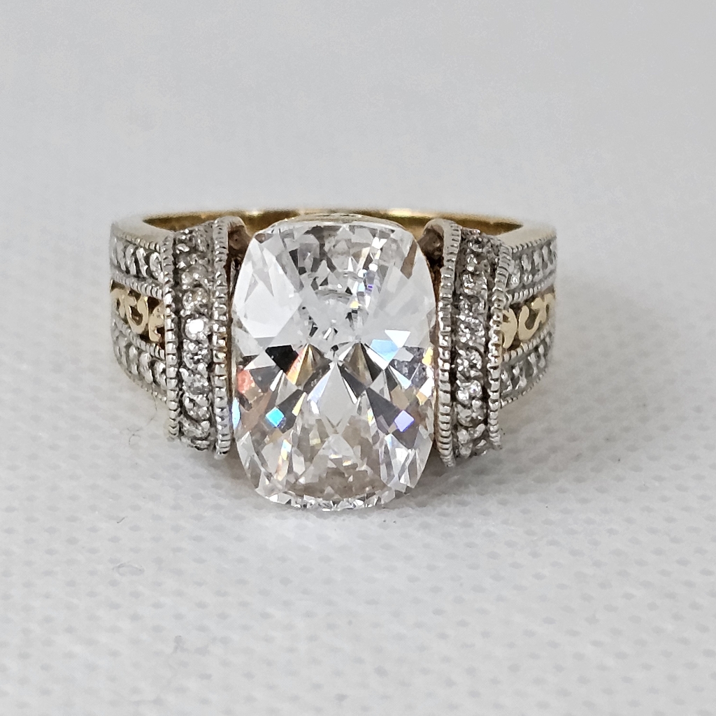 Vintage Victoria Wieck Natural Quartz Ring 14k Sterling Silver Size 85 199$